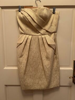 Lilly Pulitzer Strapless Textured Dress in Gold